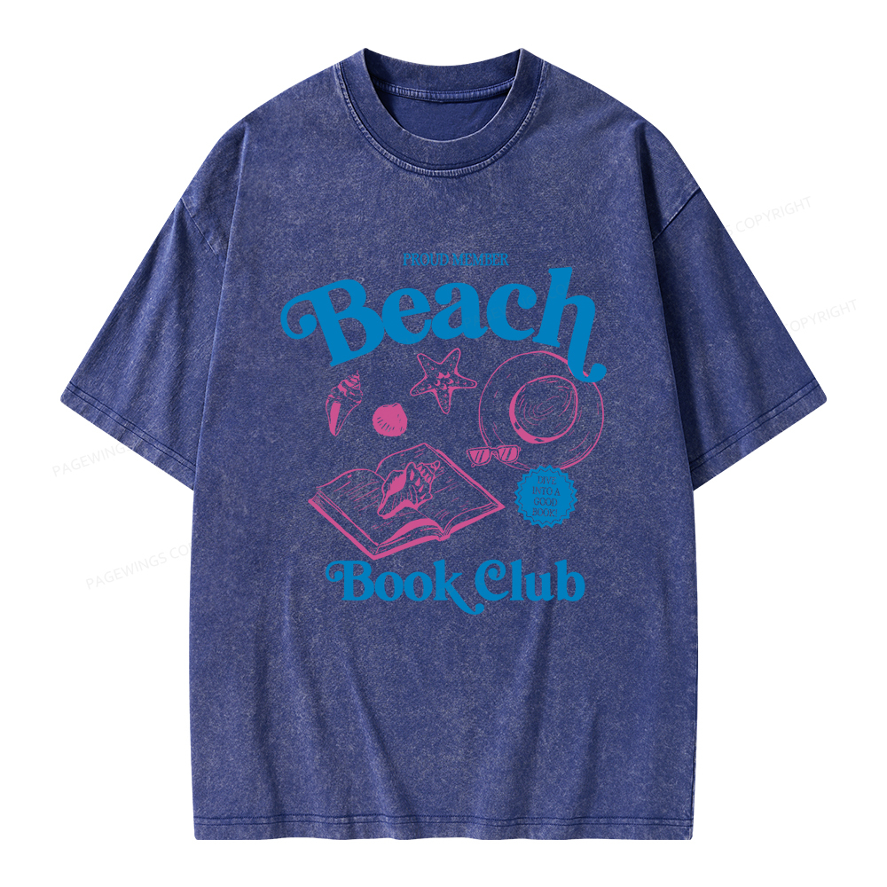 Pagewings Beach Book Club Unisex Washed T-shirt