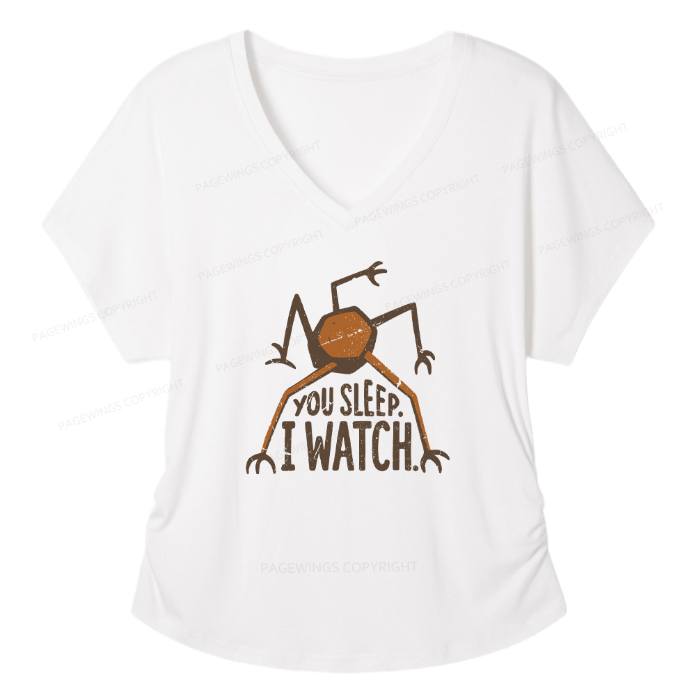 Pagewings You Sleep I Watch Women's Modal V-neck T-shirt  