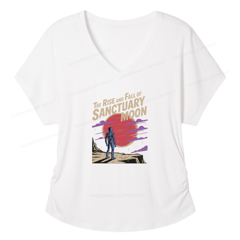 Pagewings The Rise And Fall Of Sanctuary Moon Soft Women's Modal V-neck T-shirt