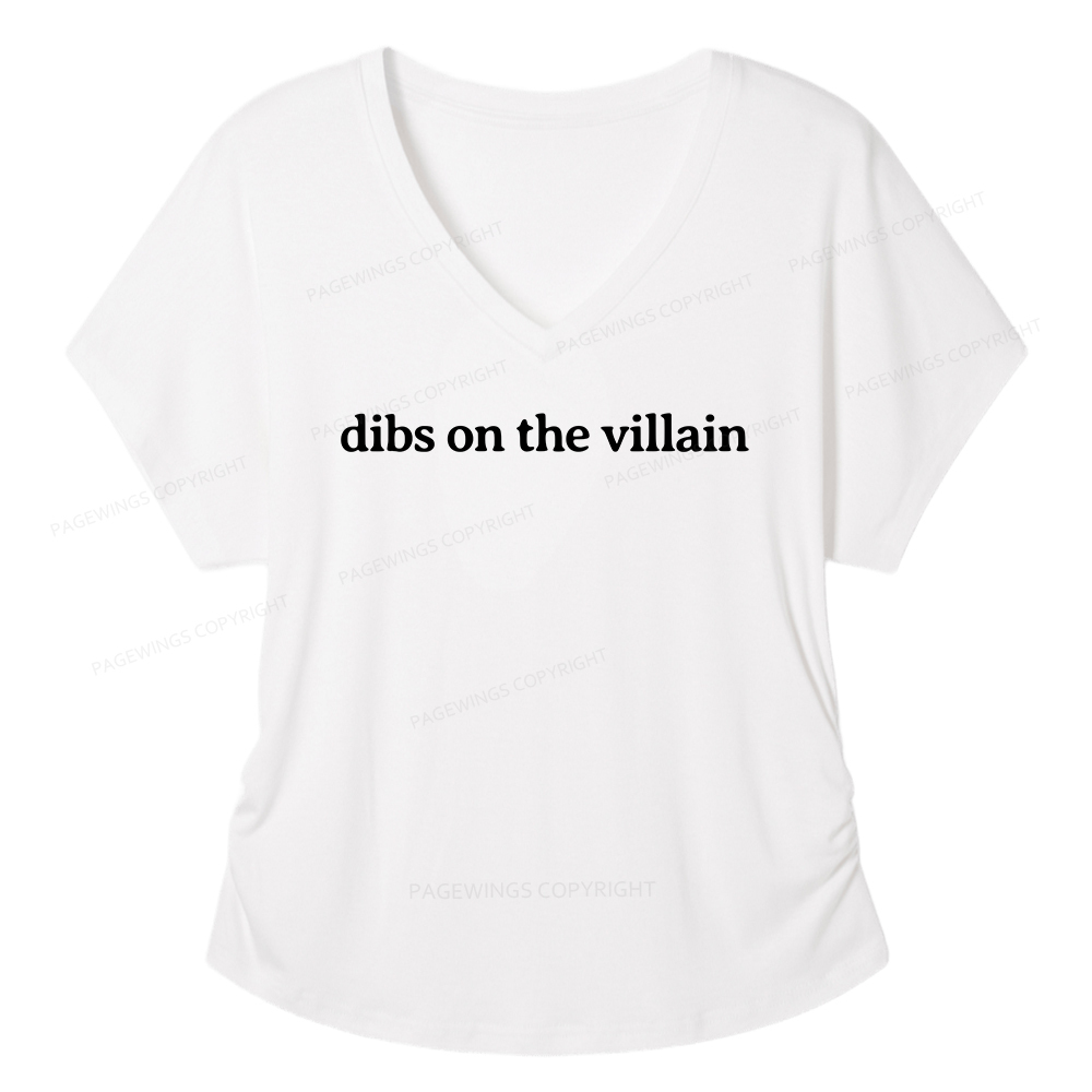 Pagewings Dibs On The Villain Soft Women's Modal V-neck T-shirt