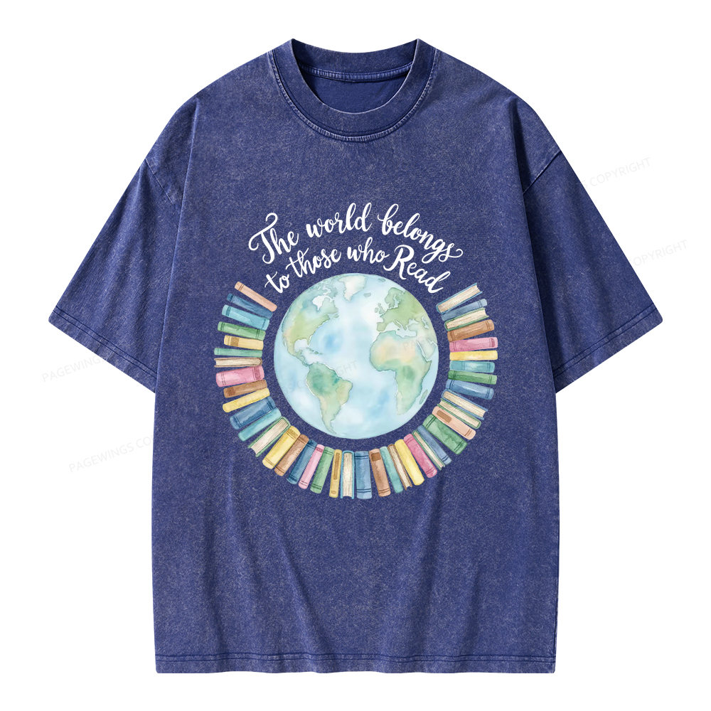 Pagewings The World Belongs to Those Who Read Unisex Washed T-shirt