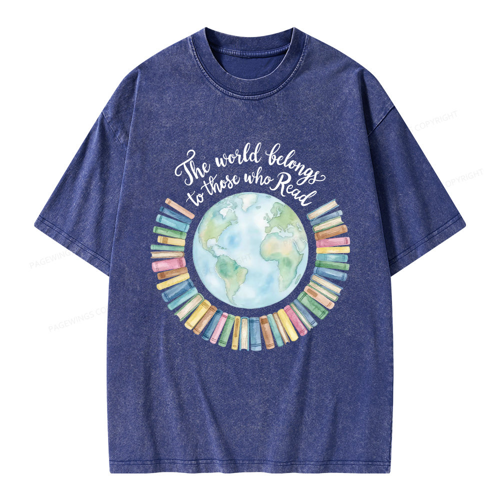 Pagewings The World Belongs to Those Who Read Unisex Washed T-shirt