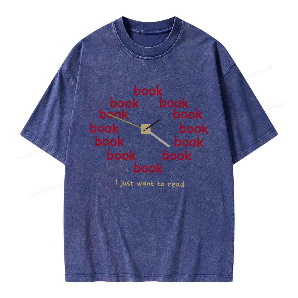 Pagewings I Just Want To Read Unisex Washed T-shirt