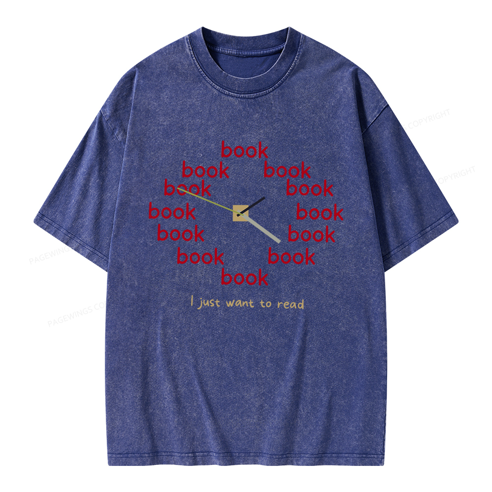 Pagewings I Just Want To Read Unisex Washed T-shirt