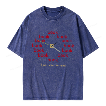 Pagewings I Just Want To Read Unisex Washed T-shirt