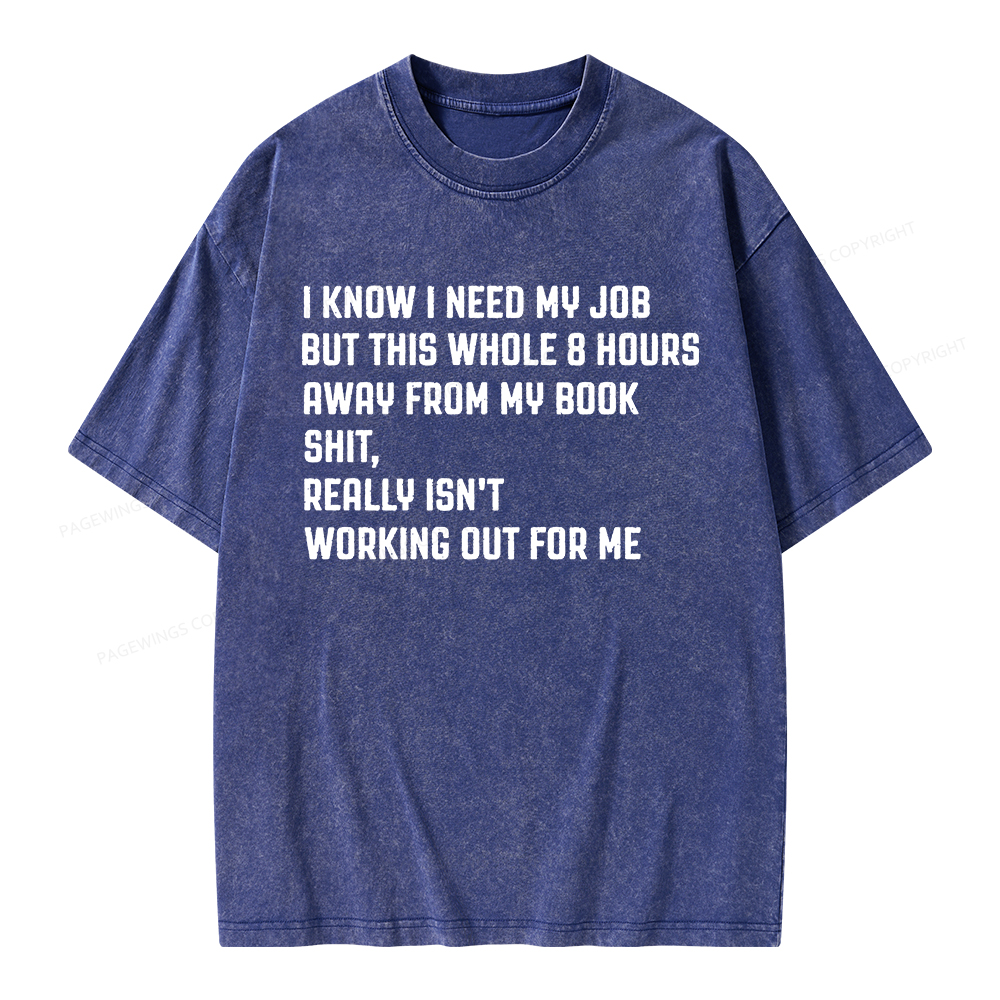 Pagewings Funny Book Lover Unisex Washed T-shirt