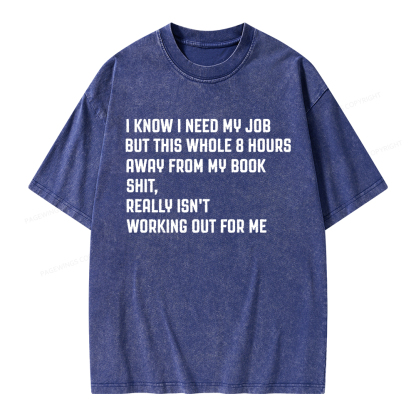 Pagewings Funny Book Lover Unisex Washed T-shirt