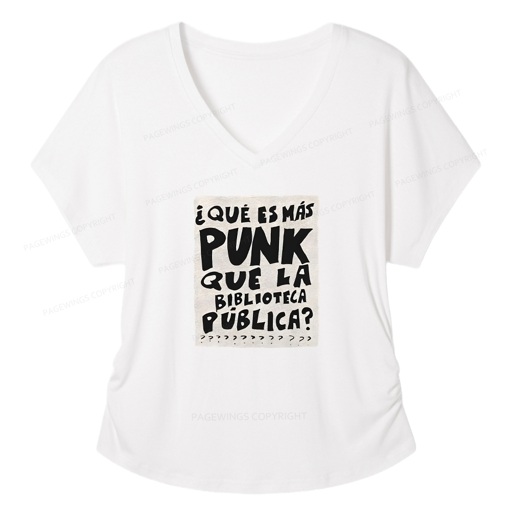 Pagewings What's More Punk Than The Public Library Women's Modal V-neck T-shirt  