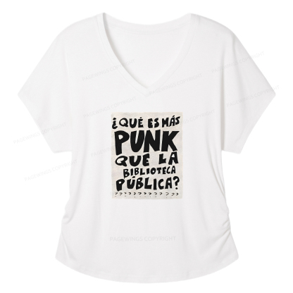 Pagewings What's More Punk Than The Public Library Women's Modal V-neck T-shirt  