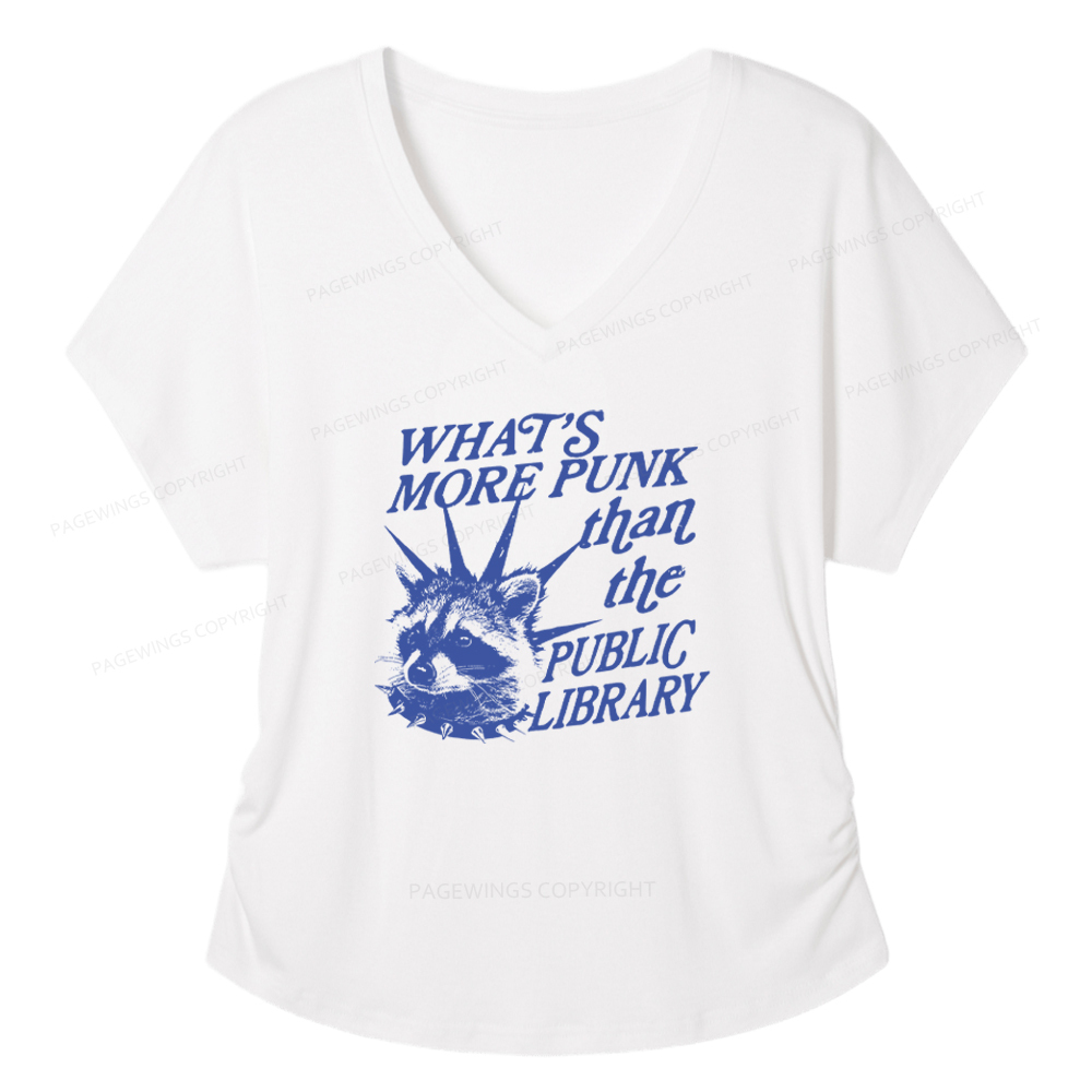 Pagewings What's More Punk Than The Public Library Soft Women's Modal V-neck T-shirt