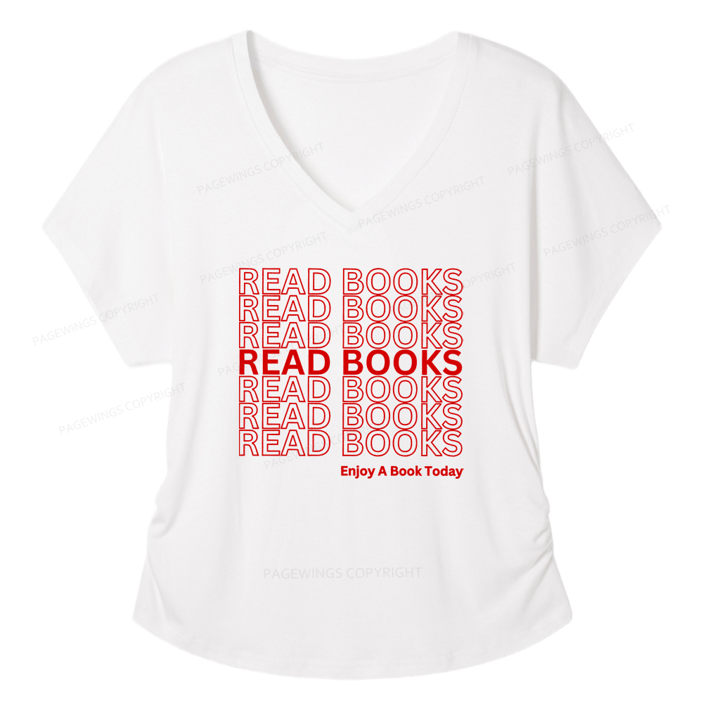 Pagewings Read Books Librarian Women's Modal V-neck T-shirt  