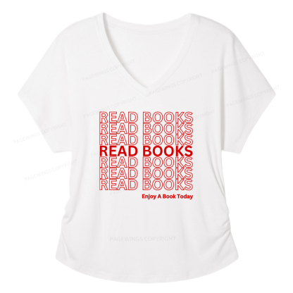 Pagewings Read Books Librarian Women's Modal V-neck T-shirt  
