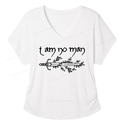 Pagewings I Am No Man Soft Women's Modal V-neck T-shirt