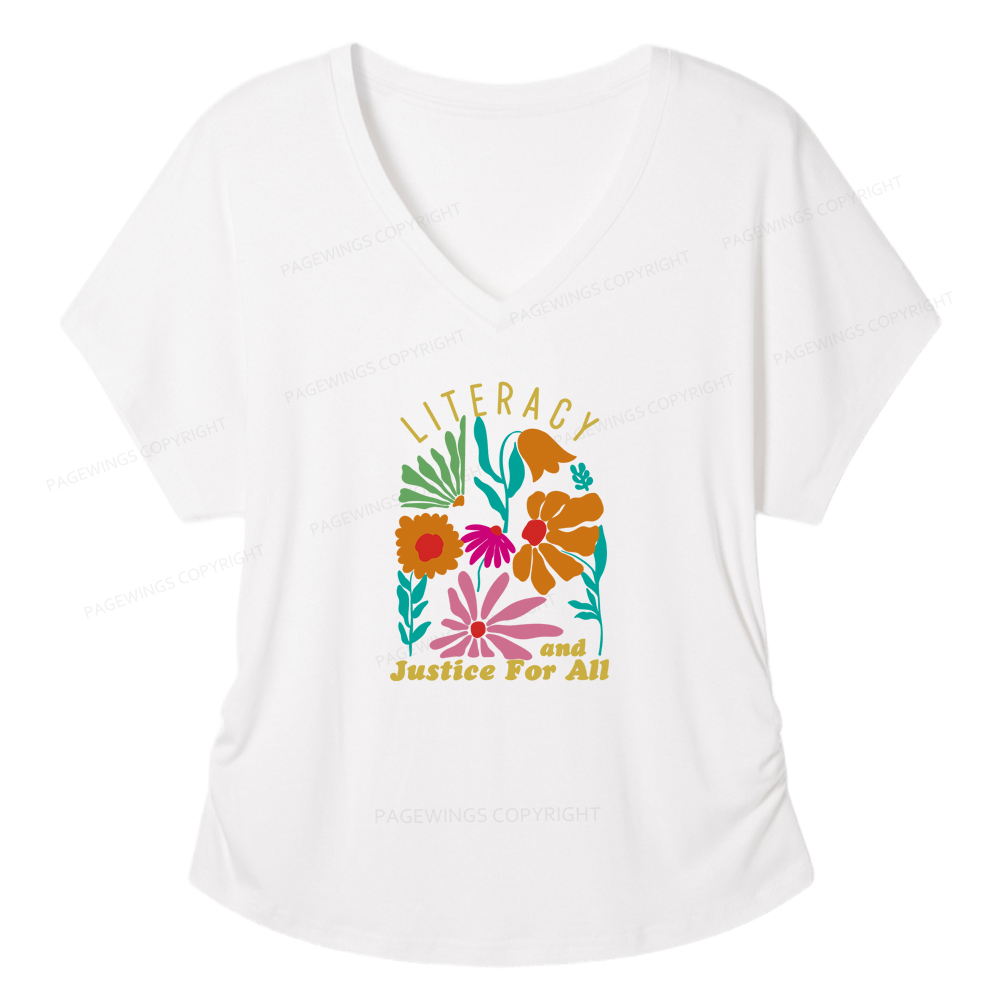 Pagewings Literacy And Justice Soft Women's Modal V-neck T-shirt