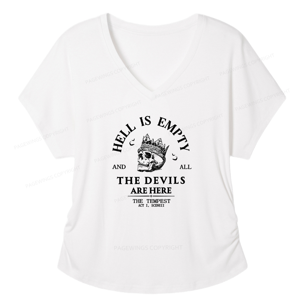 Pagewings Hell Is Empty And All The Devils Are Here Soft Women's Modal V-neck T-shirt