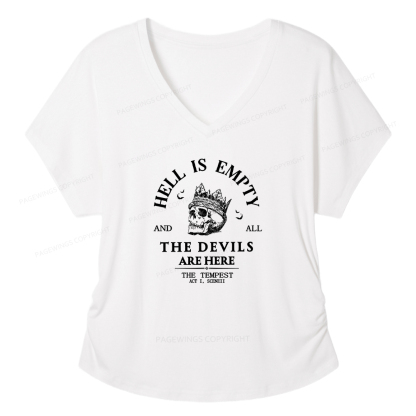 Pagewings Hell Is Empty And All The Devils Are Here Soft Women's Modal V-neck T-shirt