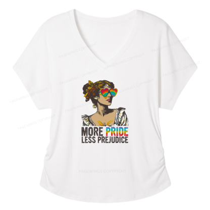 Pagewings More Pride Less Prejudice Soft Women's Modal V-neck T-shirt