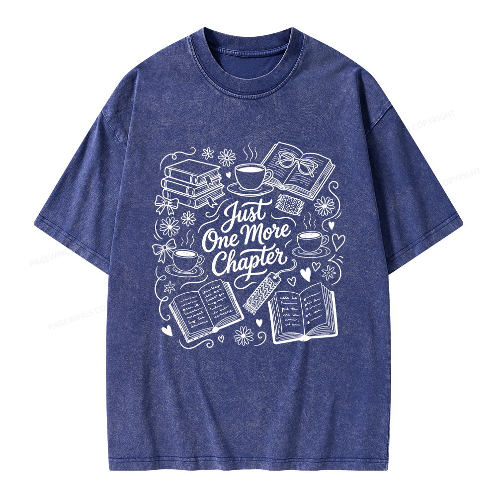 Pagewings Just One More Chapter Unisex Washed T-shirt