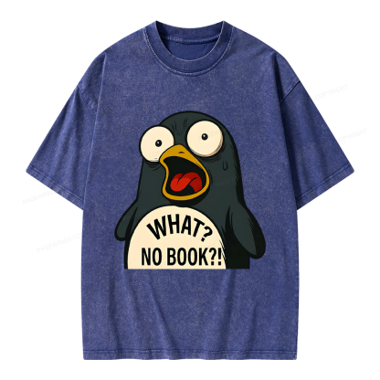 Pagewings What No Book Unisex Washed T-shirt