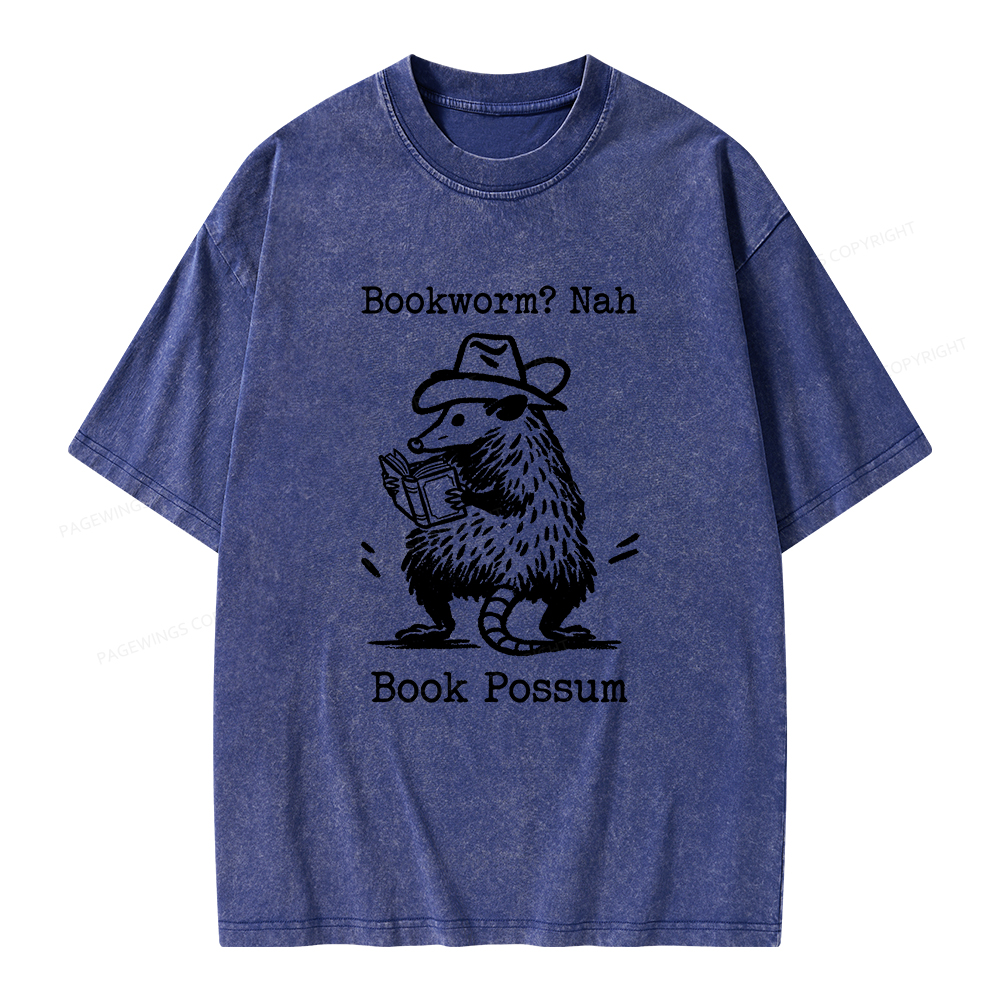 Pagewings Book Possum Unisex Washed T-shirt