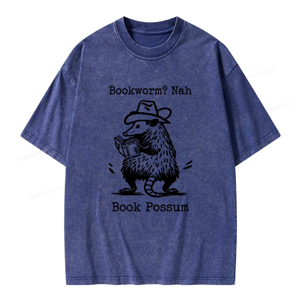 Pagewings Book Possum Unisex Washed T-shirt
