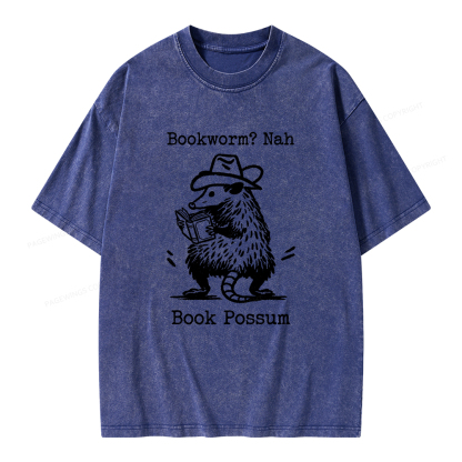 Pagewings Book Possum Unisex Washed T-shirt