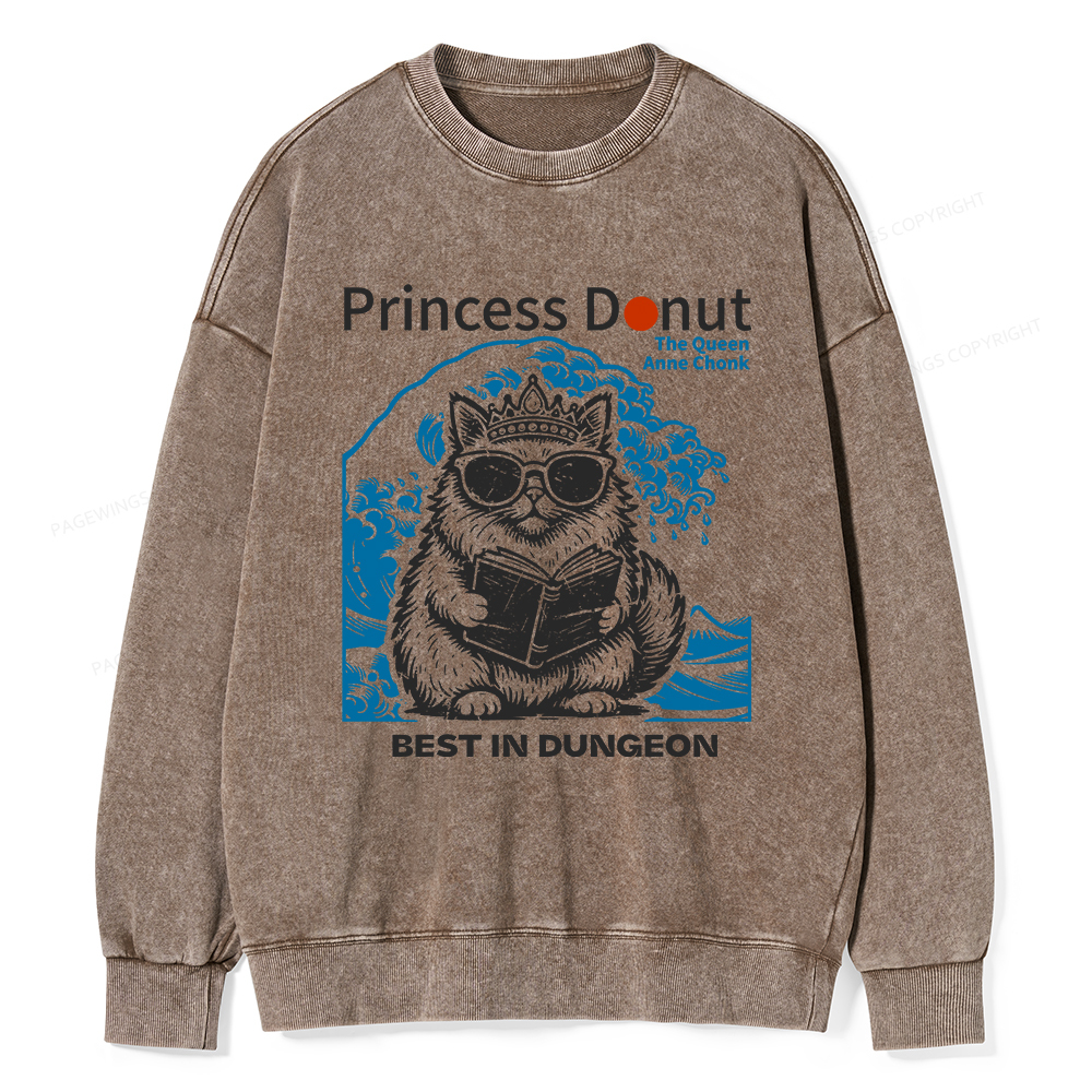Pagewings Princess Donut Unisex Washed Sweatshirt