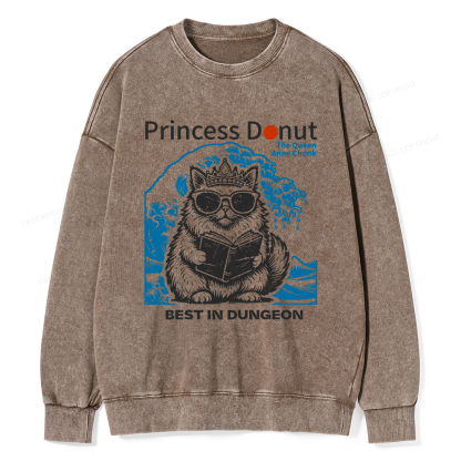 Pagewings Princess Donut Unisex Washed Sweatshirt