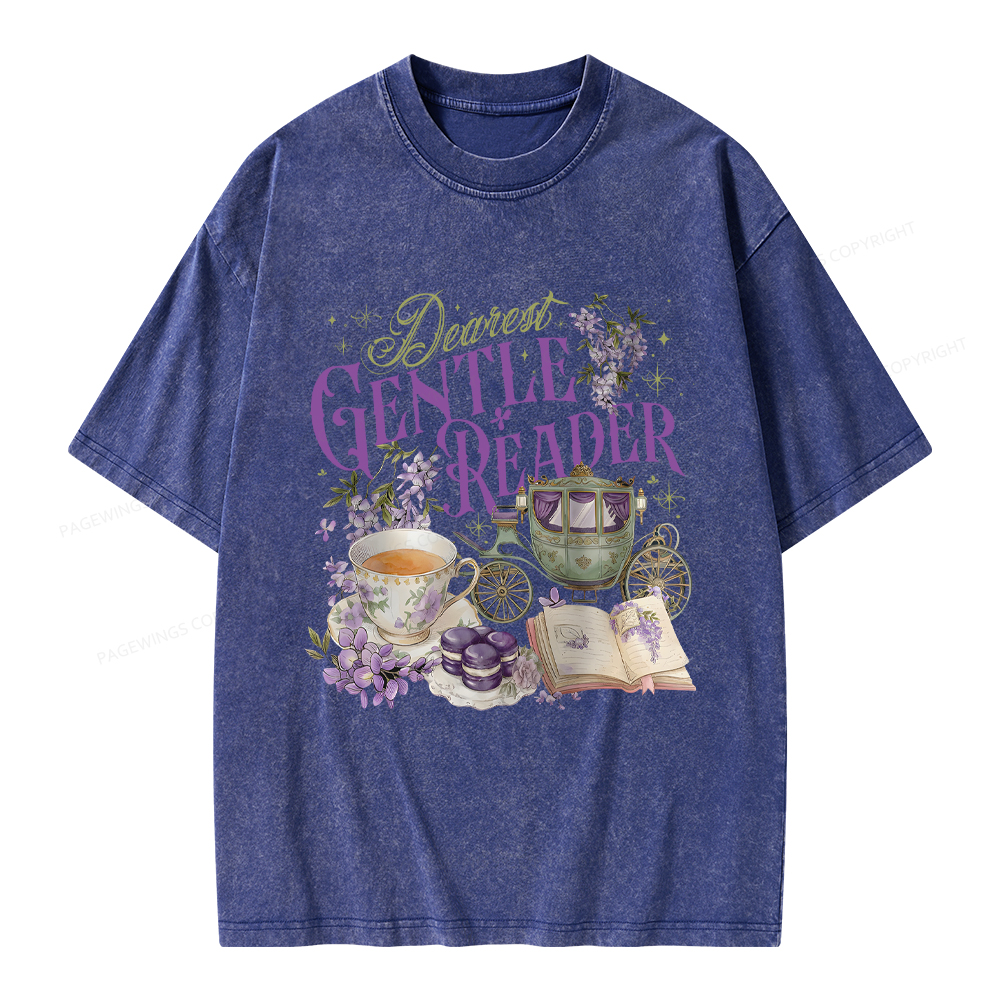 Pagewings Dearest Gentle Reader Unisex Washed T-shirt