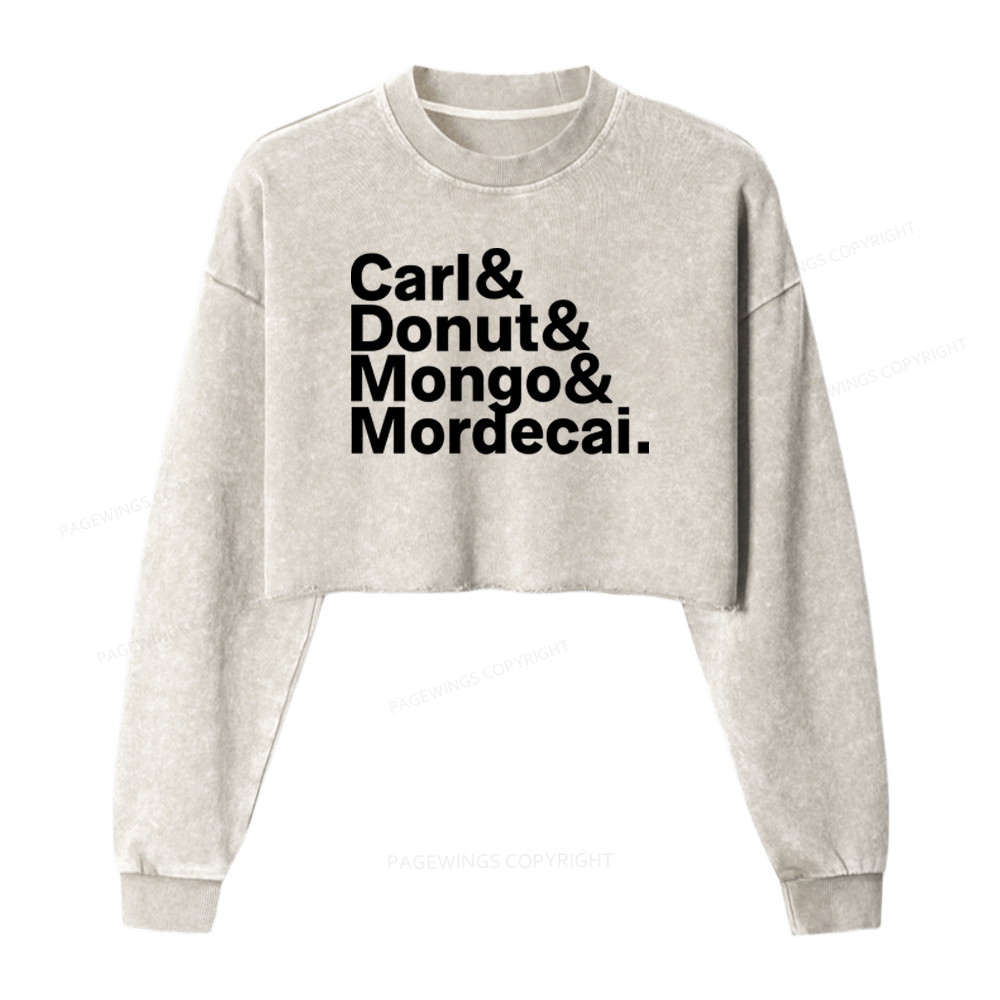 Pagewings Sci-Fi Book Lovers Washed Crop Sweatshirt