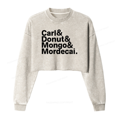 Pagewings Sci-Fi Book Lovers Washed Crop Sweatshirt