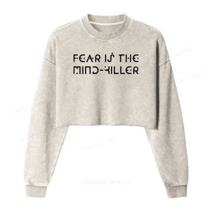 Pagewings Fear Is The Mind-Killer Washed Crop Sweatshirt