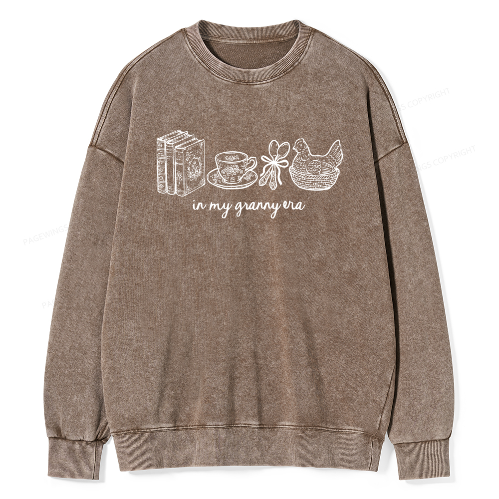 Pagewings In My Granny Era Unisex Washed Sweatshirt