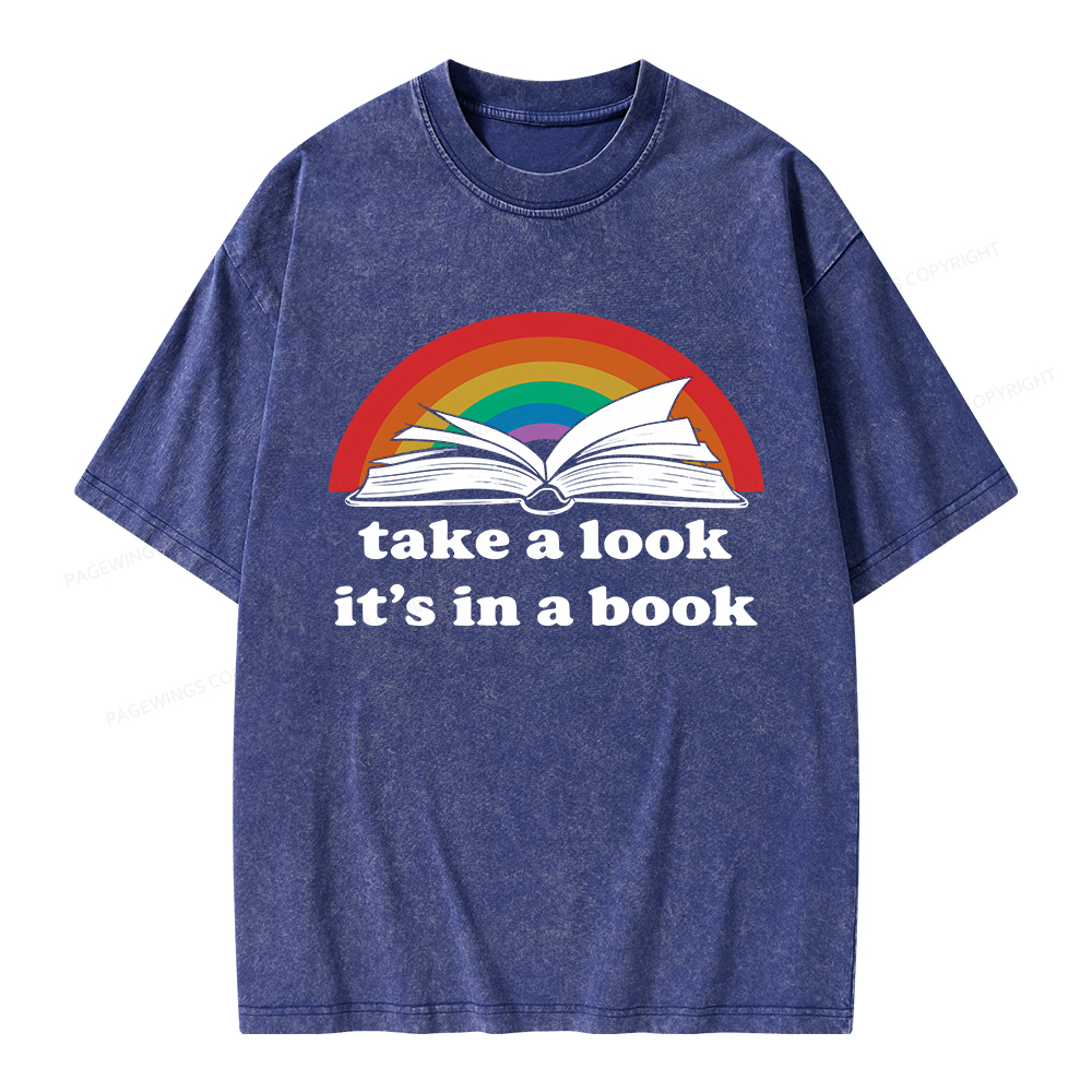 Pagewings Take A Look It’s In A Book Unisex Washed T-shirt