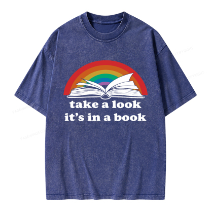 Pagewings Take A Look It’s In A Book Unisex Washed T-shirt