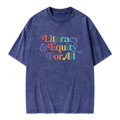 Pagewings Literacy & Equity For All Unisex Washed T-shirt