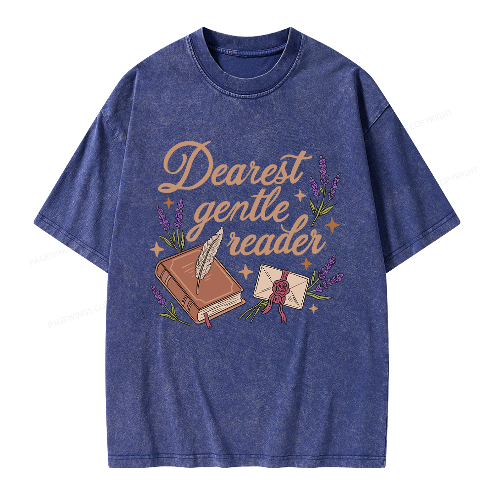 Pagewings Dearest Gentle Reader Unisex Washed T-shirt
