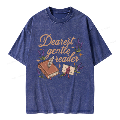Pagewings Dearest Gentle Reader Unisex Washed T-shirt