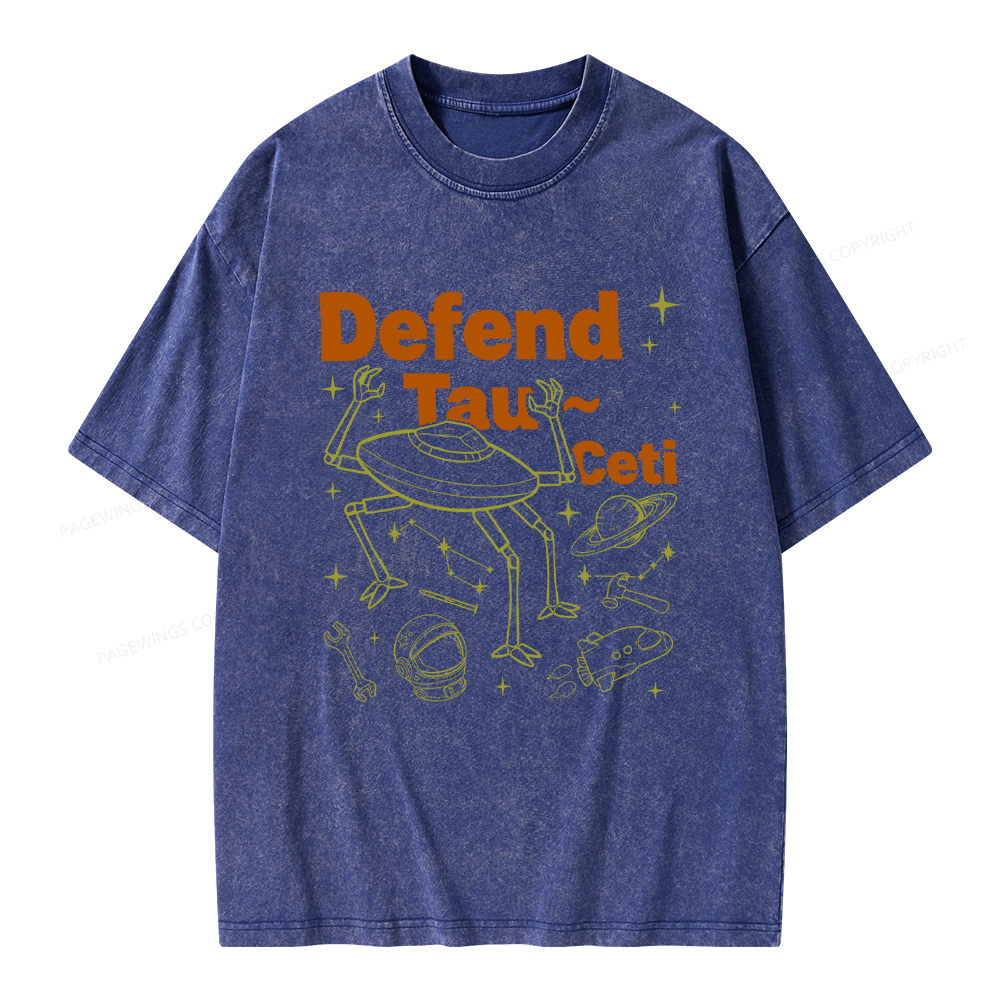 Pagewings Defend Tau Ceti Unisex Washed T-shirt