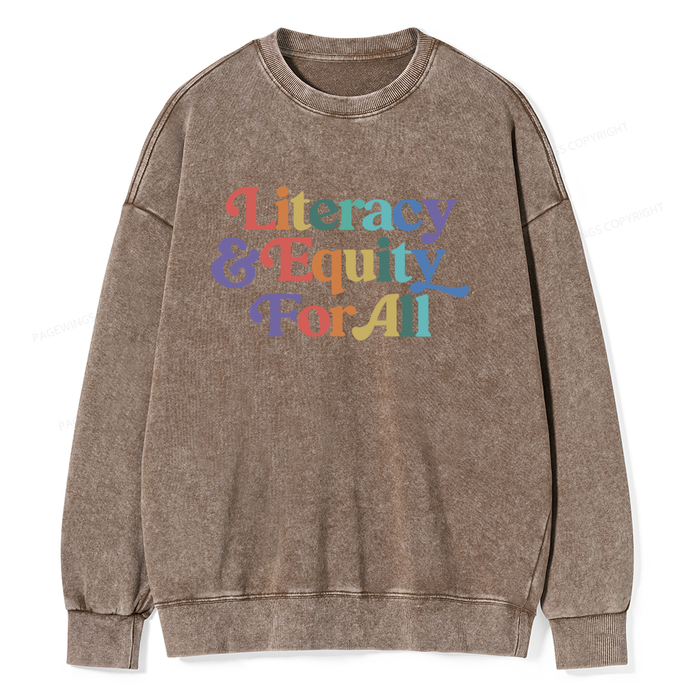 Pagewings Literacy & Equity For All Unisex Washed Sweatshirt