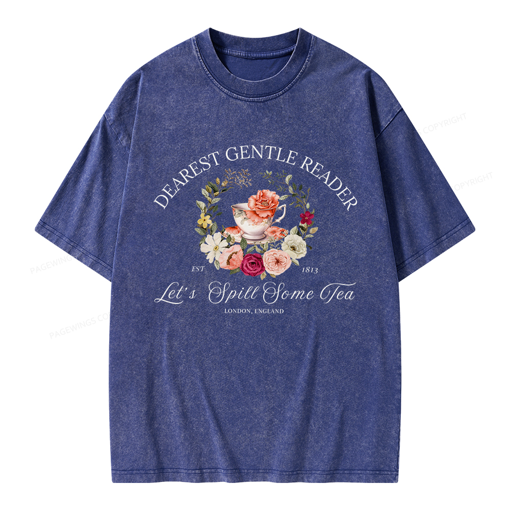 Pagewings Dearest Gentle Reader Unisex Washed T-shirt