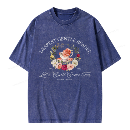 Pagewings Dearest Gentle Reader Unisex Washed T-shirt