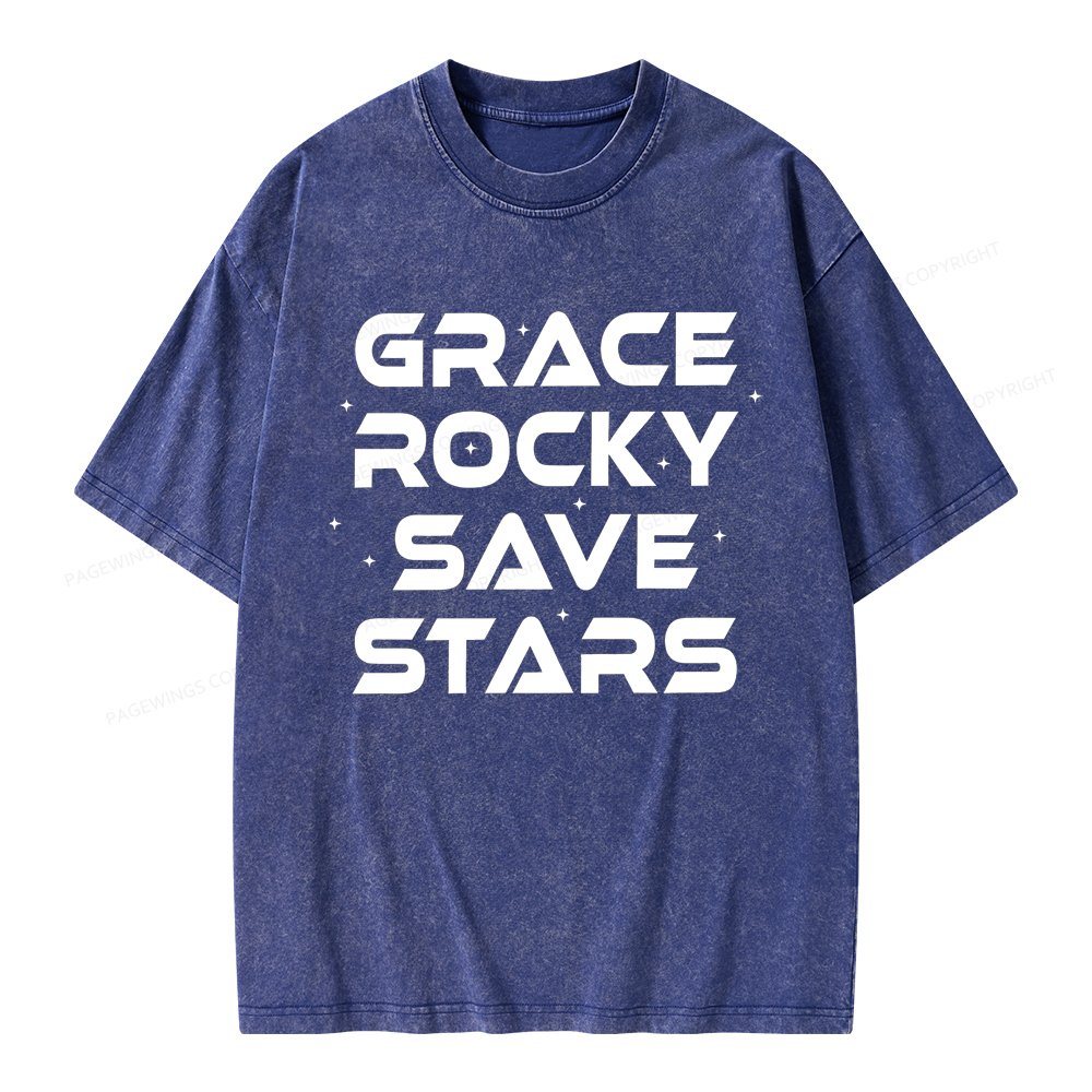 Pagewings Grace Rocky Save Stars Unisex Washed T-shirt