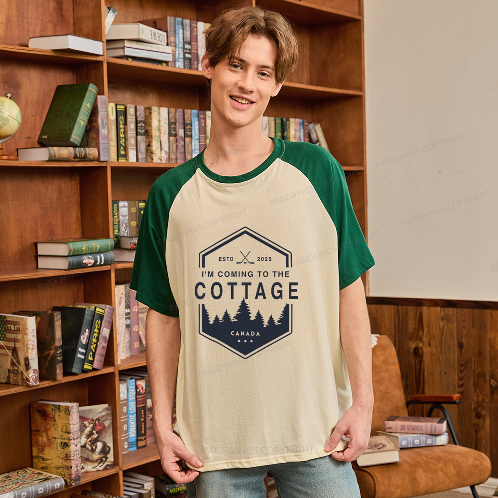 Pagewings Coming To The Cottage Raglan T-shirt
