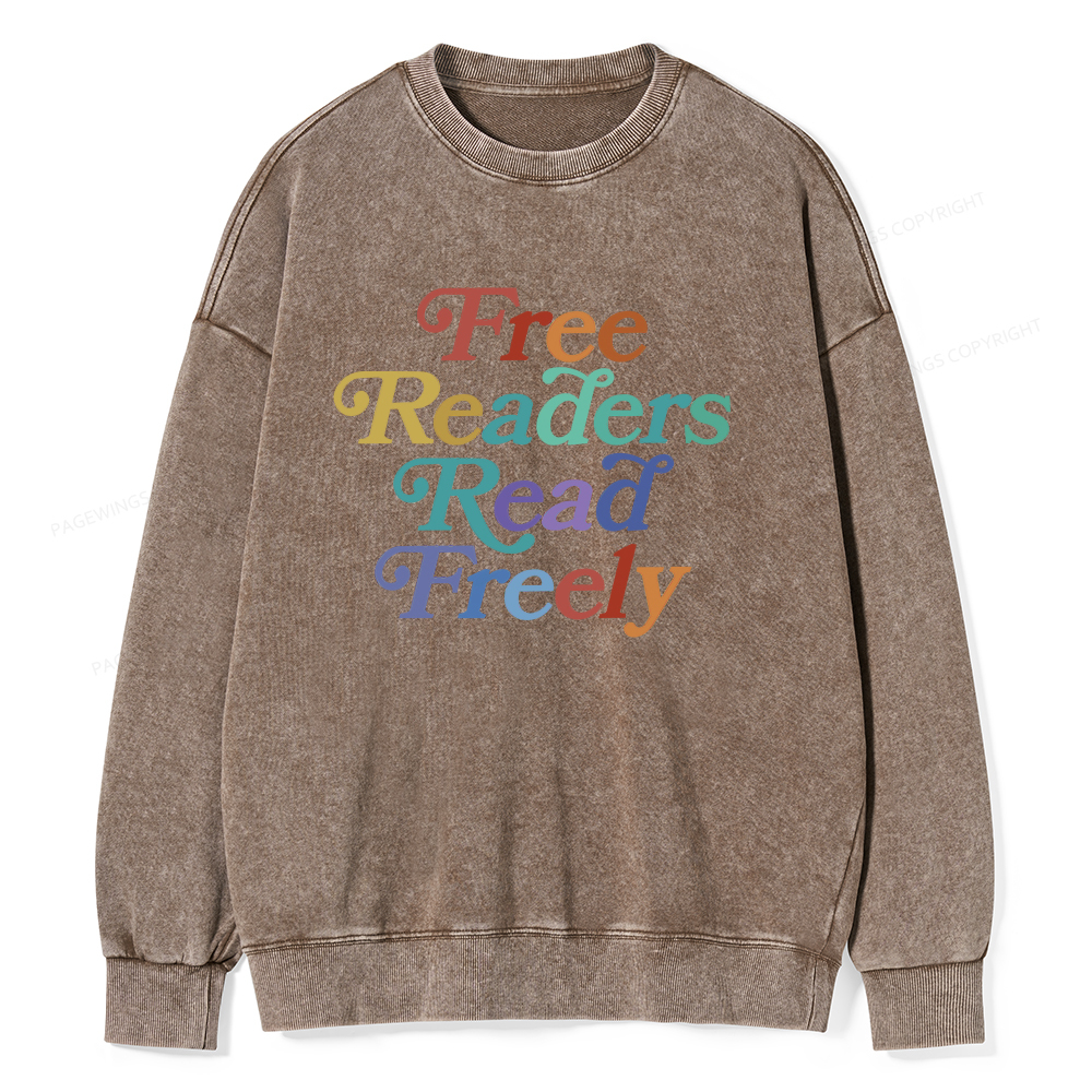  Pagewings Free Readers Read Freely Unisex Washed Sweatshirt