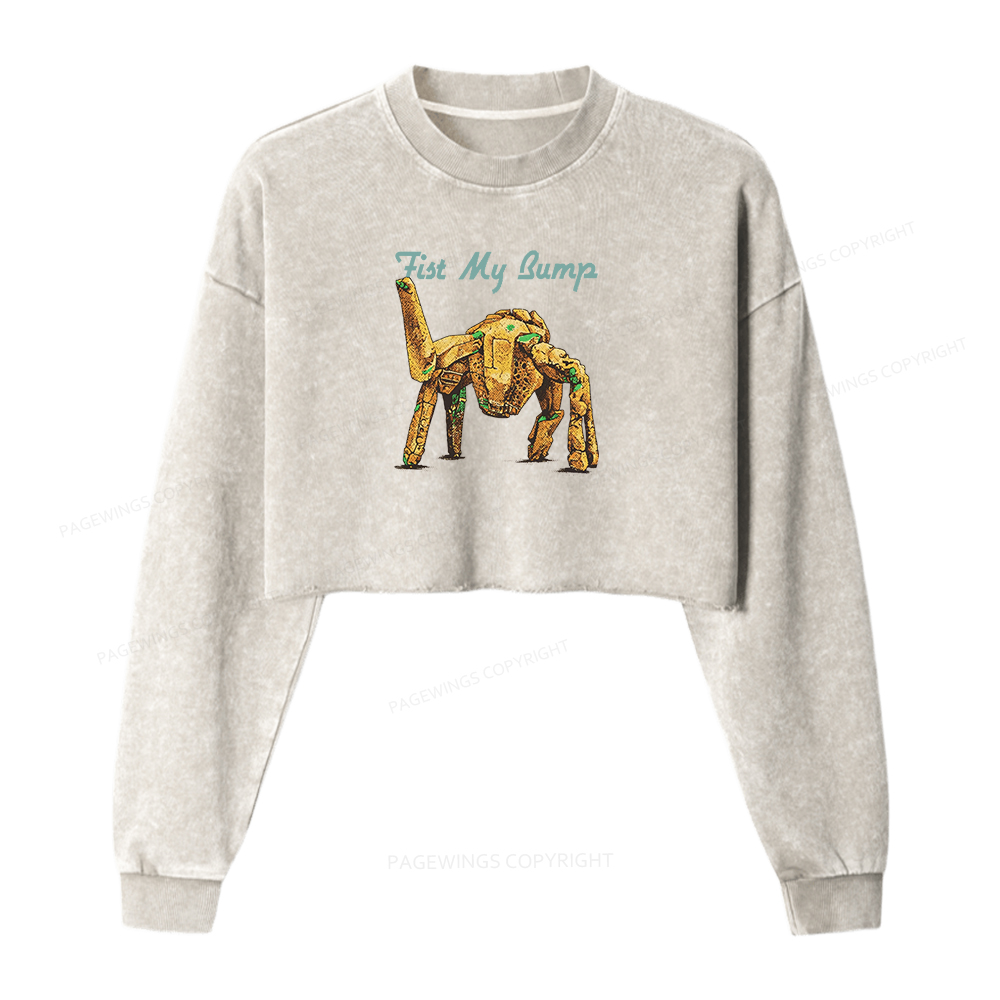 Pagewings Read Sci-Fi Washed Crop Sweatshirt