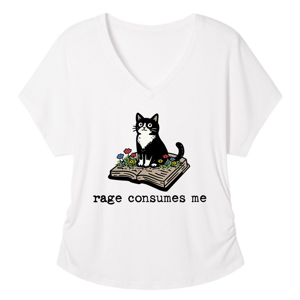 Pagewings Rage Consumes Me Women's Modal V-neck T-shirt  