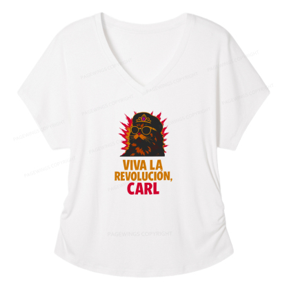 Pagewings Viva La Revolucion Soft Women's Modal V-neck T-shirt