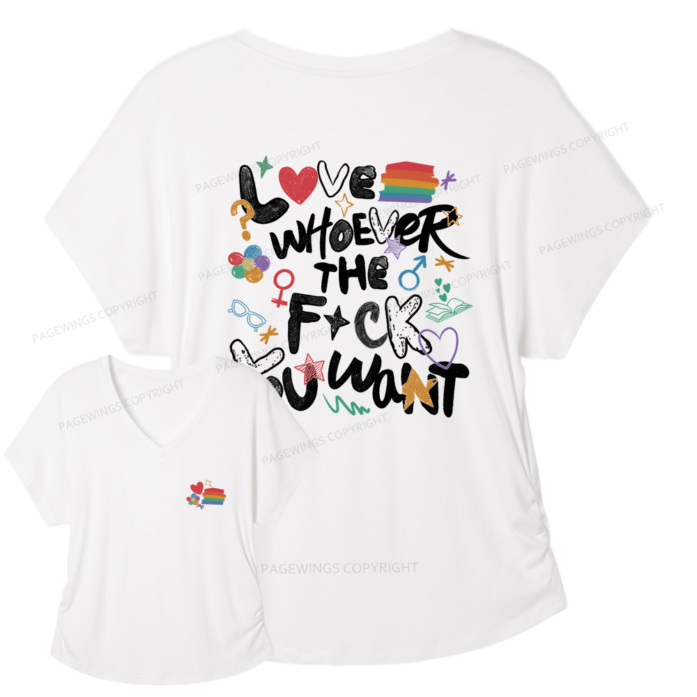 Pagewings Love Whoever The F*ck You Want Soft Women's Modal V-neck T-shirt