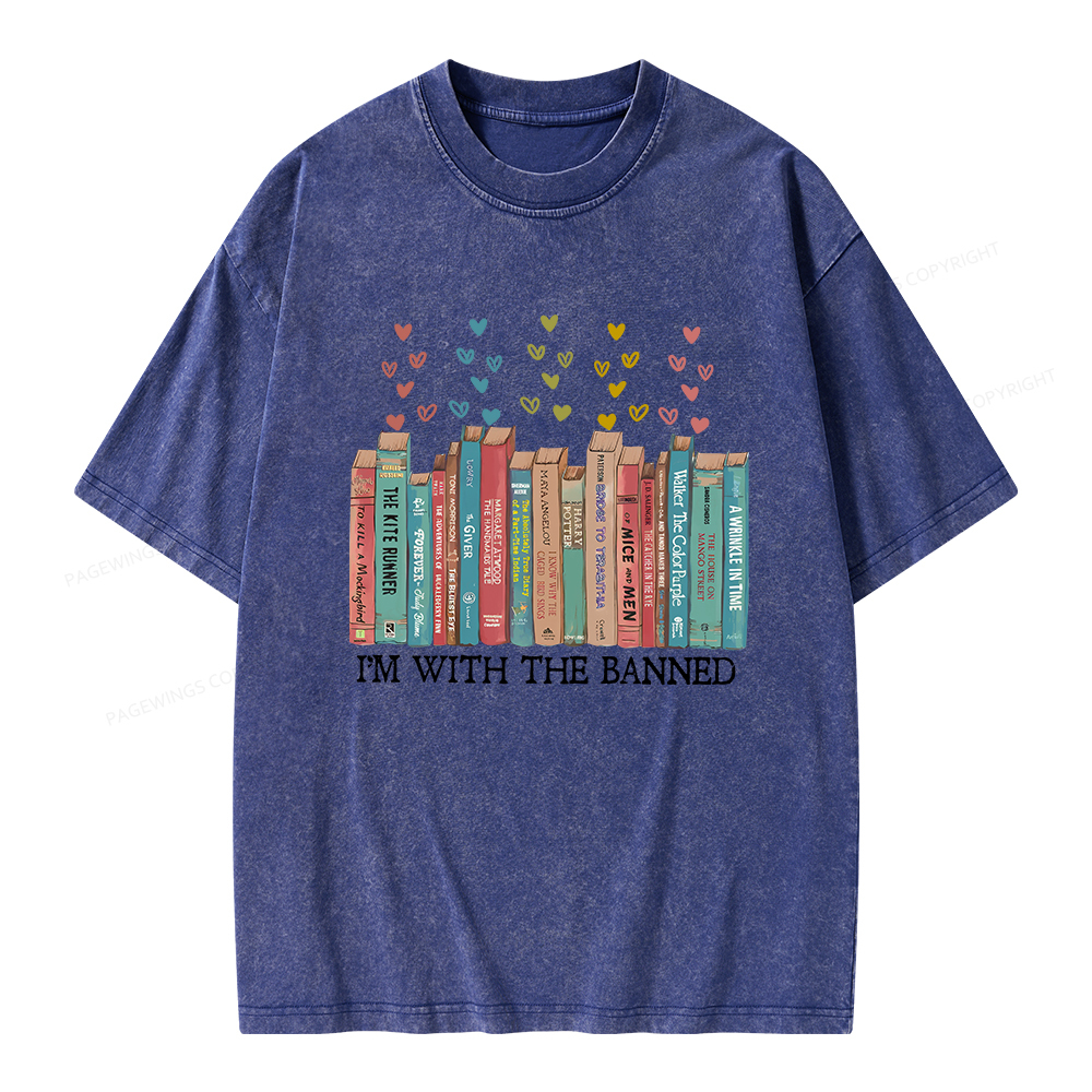 Pagewings I'm With The Banned Unisex Washed T-shirt